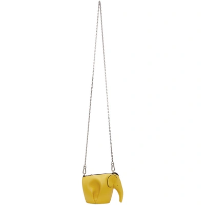 Shop Loewe Yellow Mini Elephant Messenger Bag In 8100 Yellow