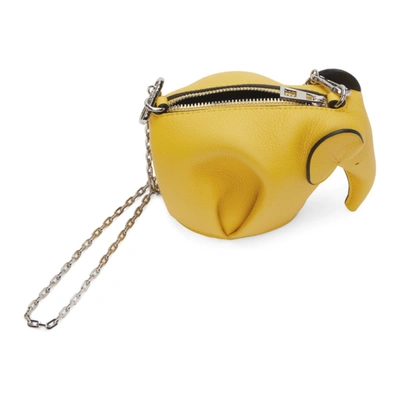Shop Loewe Yellow Mini Elephant Messenger Bag In 8100 Yellow