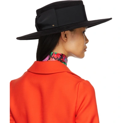 Shop Gucci Black Felt Clara Hat In 1060 Black