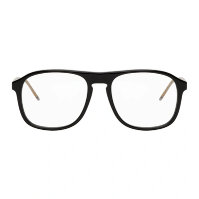 Shop Gucci Black Aviator Glasses In 001 Black