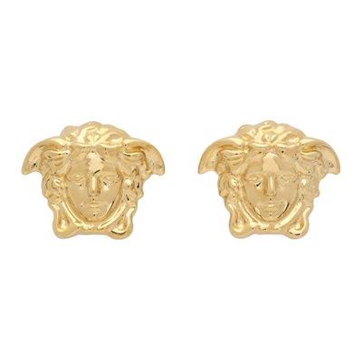 Shop Versace Gold Medusa Earrings In D00o Gold