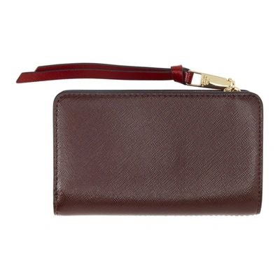 Shop Marc Jacobs Black And Burgundy Snapshot Compact Wallet In 014 Black/c