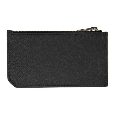 Shop Saint Laurent Black & Silver Fragment Card Holder In 1000 Black