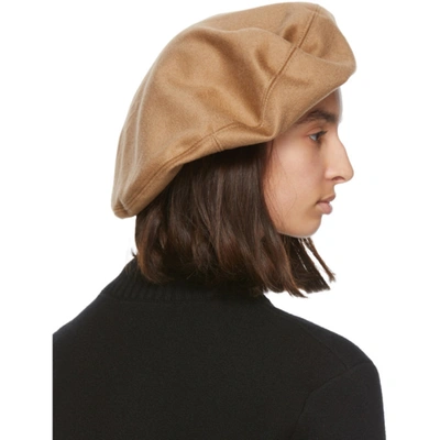 Shop Burberry Tan Cashmere Beret In Bronze