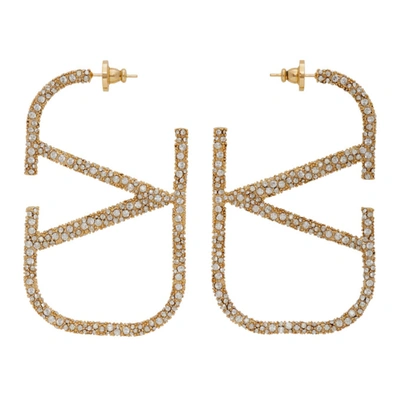 Shop Valentino Gold  Garavani Vlogo Earrings In Cs4 Gold18