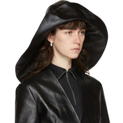 Shop Jil Sander Black Leather Hat In 001 Black