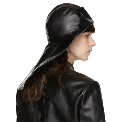 Shop Jil Sander Black Leather Hat In 001 Black