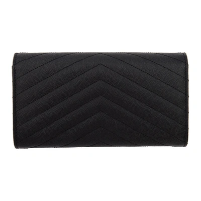 Shop Saint Laurent Black Envelope Wallet In 1000 Black