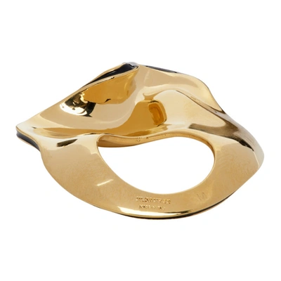 Shop Jil Sander Gold Air Ring In 001 Black