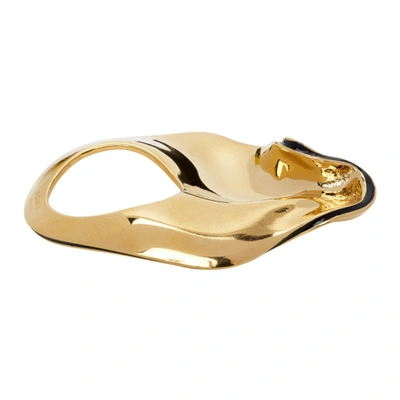 Shop Jil Sander Gold Air Ring In 001 Black