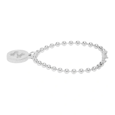 Shop Gucci Silver Interlocking G Pendant Bracelet