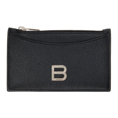 Shop Balenciaga Black Hourglass Zip Card Holder In 1000 Black