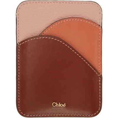 Shop Chloé Chloe Pink Walden Card Holder In 27s Sepia