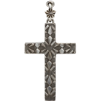 Shop Gucci Silver Cross Single Clip-on Earring In 0728 Silver