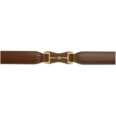 Shop Gucci Brown Horsebit Belt In 2361 Brown