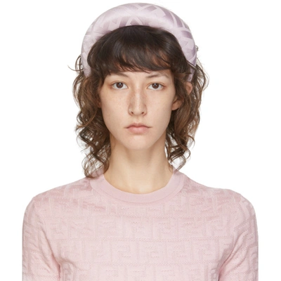 Shop Fendi Pink Silk 'forever ' Headband In F0u6m Anemo