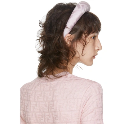 Shop Fendi Pink Silk 'forever ' Headband In F0u6m Anemo