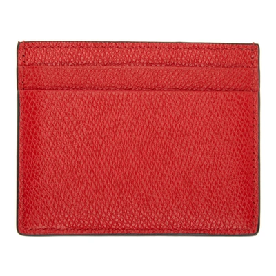 Shop Valentino Red  Garavani Vlogo Card Holder In Ju5 Pure Red