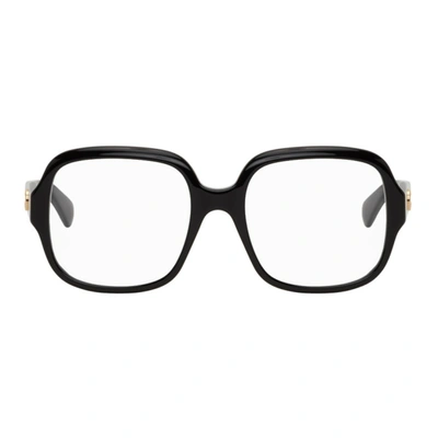 Shop Gucci Black Oversized Square Glasses In 001 Black