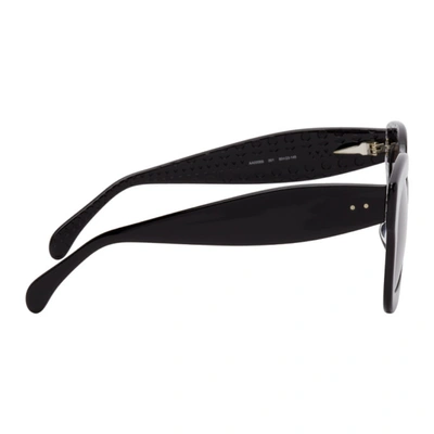 Shop Alaïa Black Oversized Sunglasses In 001 Black