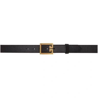 Shop Givenchy Black Leather Belt In 001 Black