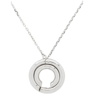 Shop Alan Crocetti Silver Loophole Necklace In Rhodium