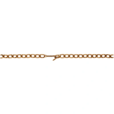 Shop Saint Laurent Bronze Chain Belt In 0537 Lgtbro