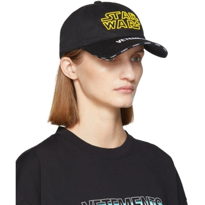 Shop Vetements Black Star Wars Edition Logo Cap