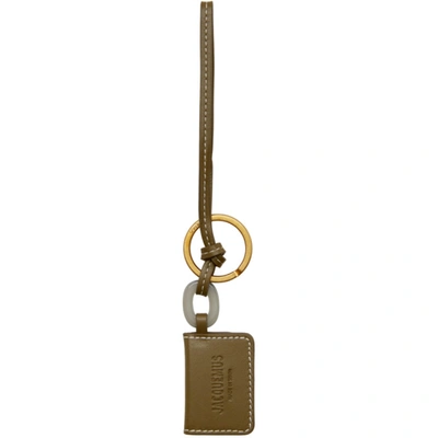 Shop Jacquemus Khaki 'le Porte Clé Riviera' Keychain In Dark Kaki