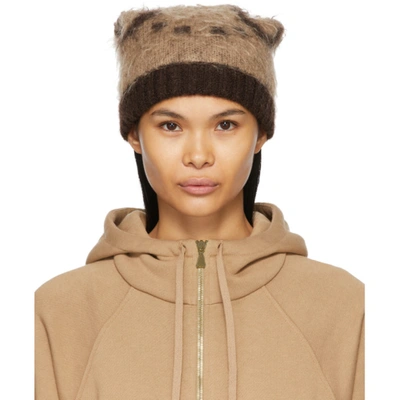 Shop Gucci Beige Mohair Gg Beanie In 9764 Beige