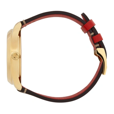 Shop Gucci Gold & Brown Valentine's Day G-timeless Watch In 9894 Brown