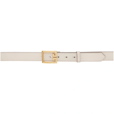 Shop Givenchy Beige Leather Logo Belt In 292 Dune