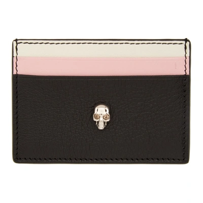 Shop Alexander Mcqueen Pink & Black Skull Card Holder In 8490 Pnkblk