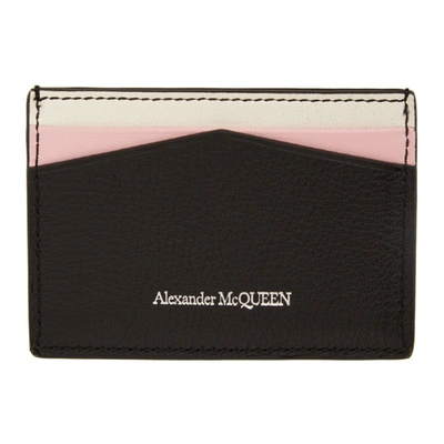 Shop Alexander Mcqueen Pink & Black Skull Card Holder In 8490 Pnkblk
