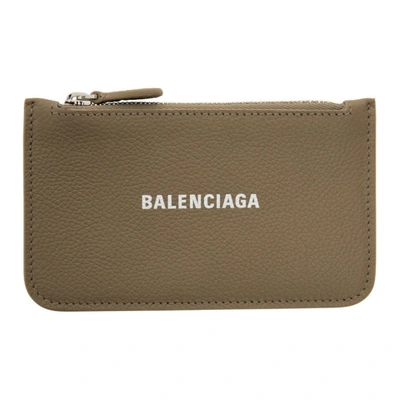 Shop Balenciaga Grey Cash Zip Card Holder In 1290 Grey