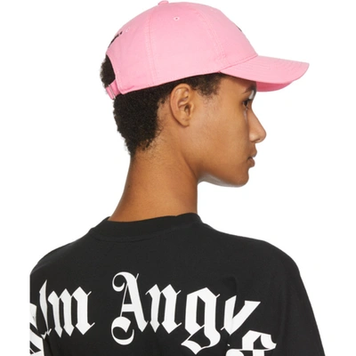 Shop Palm Angels Pink Embroidered Woman Cap