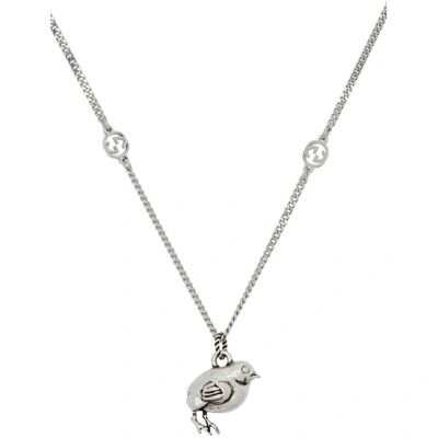 Shop Gucci Silver Chick Necklace In 0728 Silver