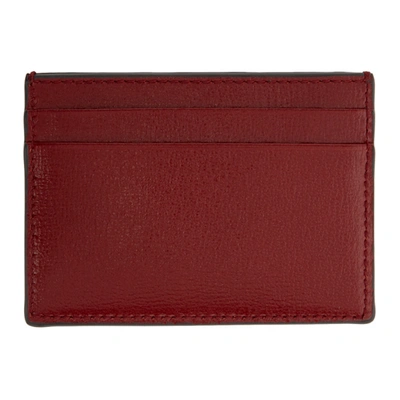 Shop Gucci Red Interlocking G Card Holder In 6638 Cherry