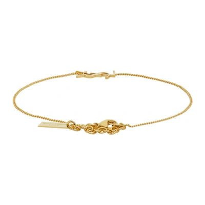 Shop Saint Laurent Gold Logo Chain Bracelet In 8030 Gold