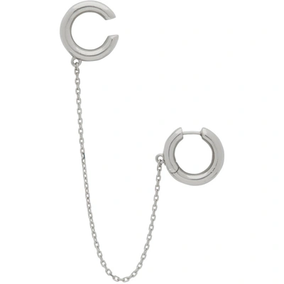 Shop Alan Crocetti Silver Mini Loophole Earring In Rhodium