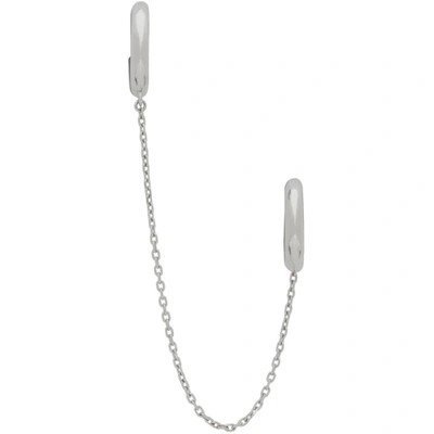 Shop Alan Crocetti Silver Mini Loophole Earring In Rhodium