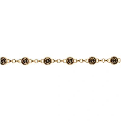 Shop Gucci Gold Gg Chain Belt In 8192 Gld/bl