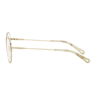 Shop Chloé Gold Metal Round Glasses In 717 Gold