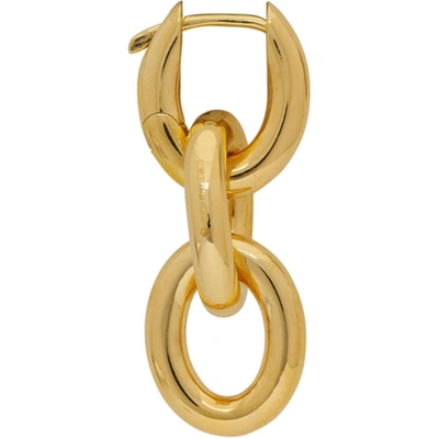 Shop Bottega Veneta Gold Drop Chain Earrings In 8120 Gold