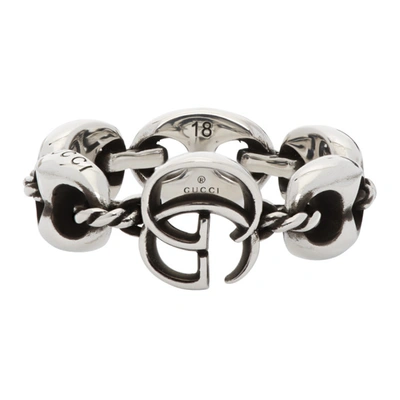 Shop Gucci Double G Marmont Ring In 0701 Black