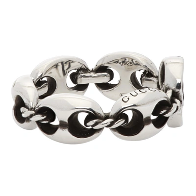 Shop Gucci Double G Marmont Ring In 0701 Black