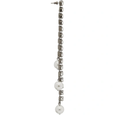 Shop Christopher Kane Gunmetal Crystal Cupchain Pearl Earrings