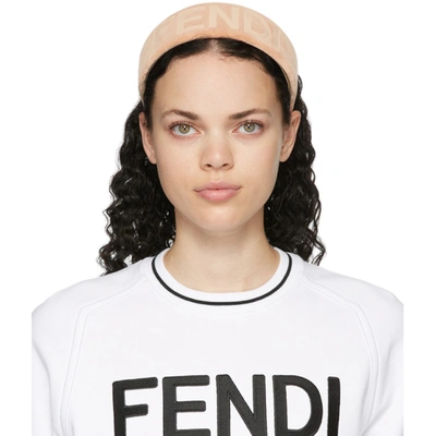 Shop Fendi Pink Logo Headband In F0qf7 Pink