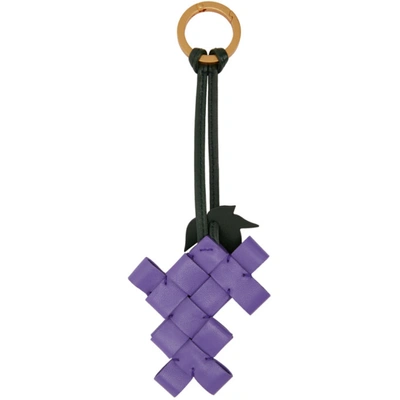 Shop Bottega Veneta Purple Intrecciato Grape Keychain In 5312 Purple