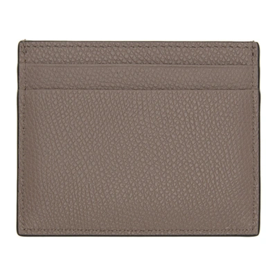 Shop Valentino Taupe  Garavani Vlogo Card Holder In 416 Clay